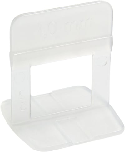 Espaçador nivelador para pisos cerâmicos e porcelanatos, 2,0 mm, transparente, pacote com 50 peças