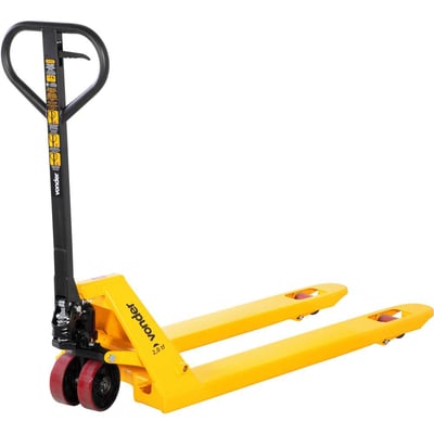 Paleteira hidráulica, 2 toneladas (2 tf), 1.150 mm x 550 mm, roda simples de poliuretano