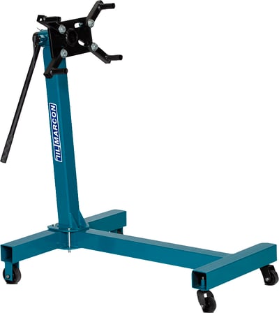 Suporte móvel para auxiliar na manutenção de motores, até 600 kgf (0,60 tf), rodas de ferro, azul