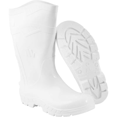 Bota de PVC branca, com forro, cano longo, 42