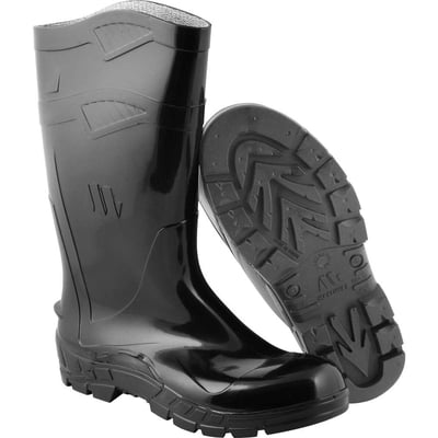 Bota de PVC preta, com forro, cano longo, 39