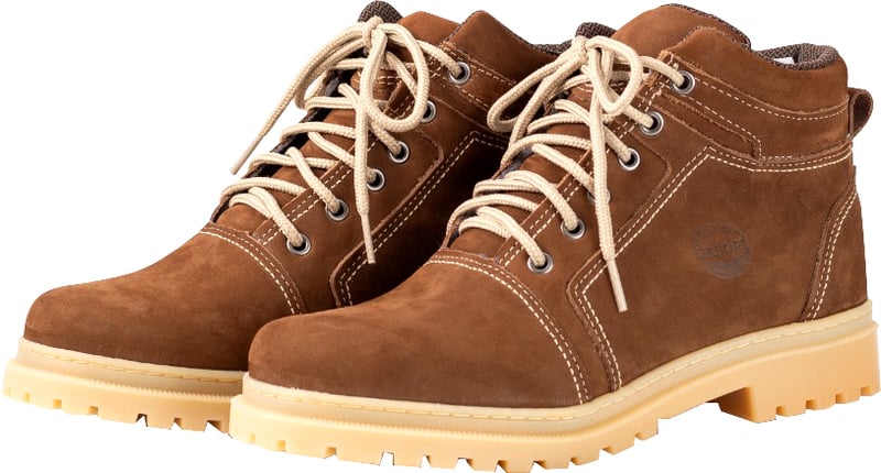 Coturno de couro nobuck, com cadarço, nº 43, marrom, solado de látex, Rato, 2027