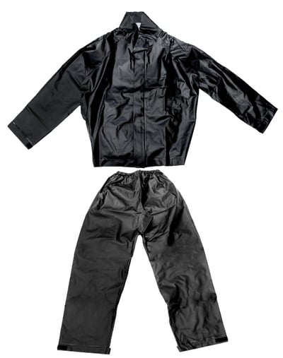 Conjunto PVC, motoqueiro, G, preto, sem capuz