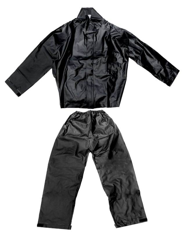 Conjunto PVC, motoqueiro, GG, preto