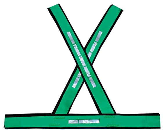 Colete sinal. TIPO "X" verde com refletivo, noturno