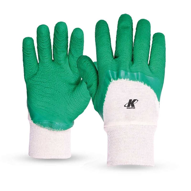 Luva algodão palma latex, verde, punho malha, M - 8, CONFORTEX PLUS, 02.02.2.2