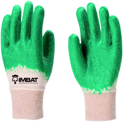 Luva de malha com revestimento de látex verde, tamanho 10-XG, LV-S-BLV