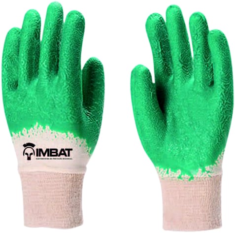 Luva de malha com revestimento de látex verde, tamanho 10-XG, LV-S-BLV