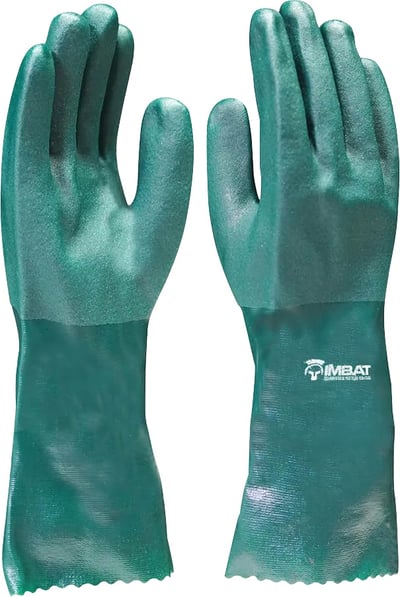 Luva de PVC palma áspera, 36 cm, verde