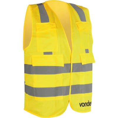 Colete refletivo tipo blusão, com bolso, amarelo