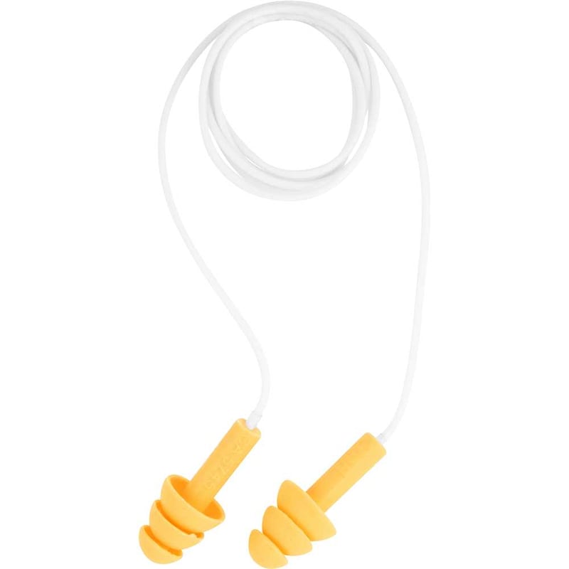 Protetor auditivo tipo plug, de silicone, com cordão em PVC, HB004680565