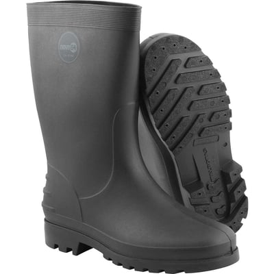 Bota de PVC preta, cano médio, sem forro, 35/36