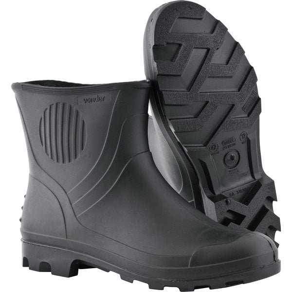Bota de PVC preta, cano 3/4, sem forro, 41