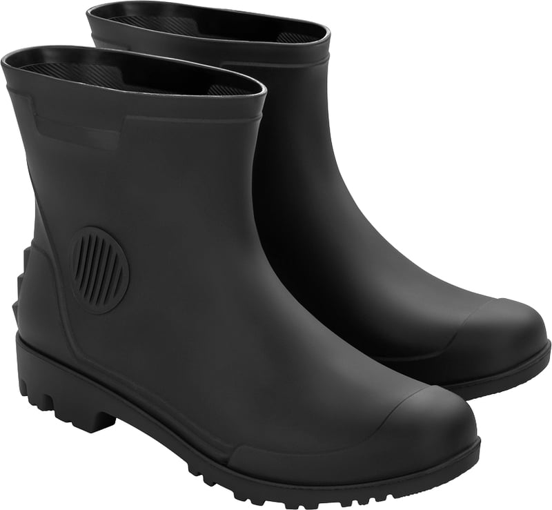 Bota de PVC preta, cano 3/4, sem forro, 39