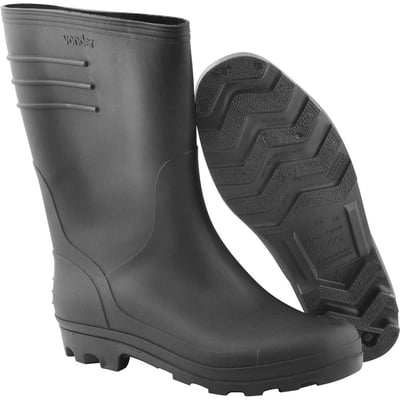 Bota de PVC preta, cano médio, sem forro, 43