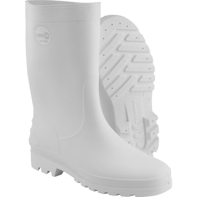 Bota de PVC branca, cano médio, sem forro, 43/44