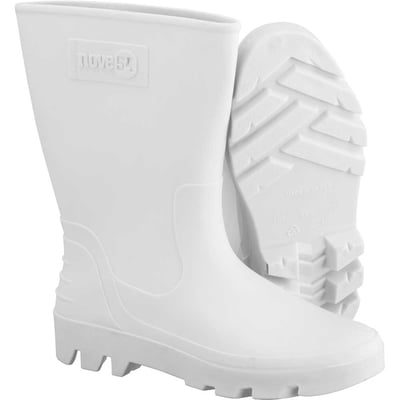 Bota de PVC branca, cano médio, sem forro, 38