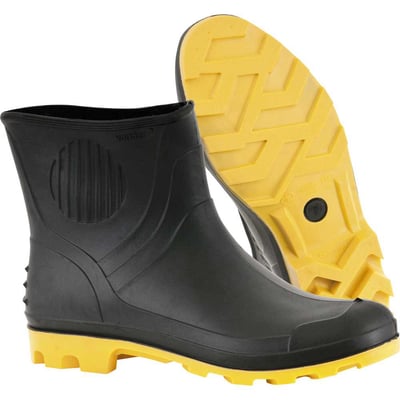 Bota de PVC preta e amarela, cano 3/4, com forro, 41