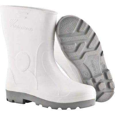Bota Overtech de EVA, 36/37, sem forro, cano curto, branca com solado cinza