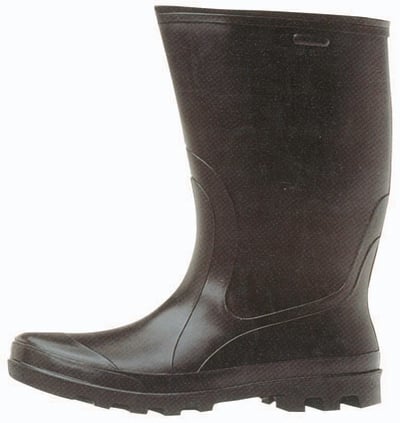 Bota de borracha preta, modelo trator, cano curto, 37