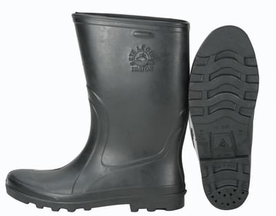 Bota de borracha preta, modelo trator, cano curto, 42