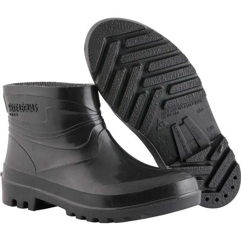 Bota de PVC preta, cano curto, SL FLEX, 43/44