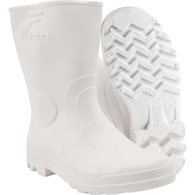 Bota de PVC branca, cano curto, sem forro, 40