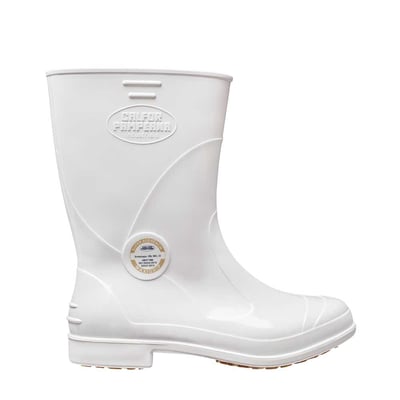 Bota de PVC branca, cano médio, com forro, 41, MAXIGRIP CCBG3 506-41