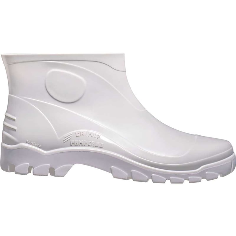 Bota de PVC branca, extra curta, com forro, 41