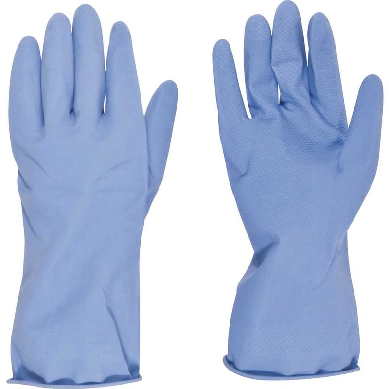 Luva de látex pequena, cor azul, com forro
