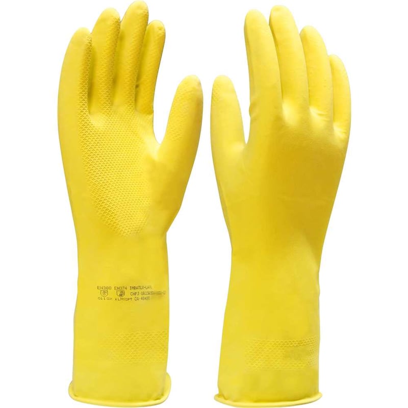 Luva de látex, tamanho 8 (M), cor amarela, antiderrapante, Verniz Silver, LV-LAVS-8