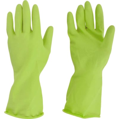 Luva de látex, tamanho M, cor verde, antiderrapante, com forro, modelo