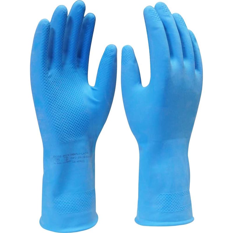 Luva de látex, tamanho 9 (G), cor azul, antiderrapante, Verniz Silver, LV-LAZVS-9
