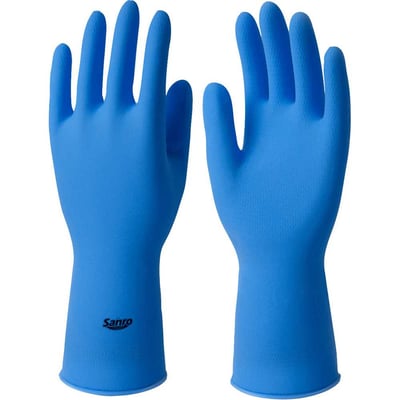 Luva de látex, tamanho XG, cor azul, antiderrapante, com forro, modelo Light
