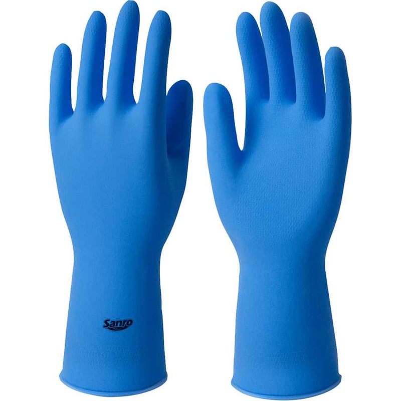 Luva de látex, tamanho XG, cor azul, antiderrapante, com forro, modelo Light