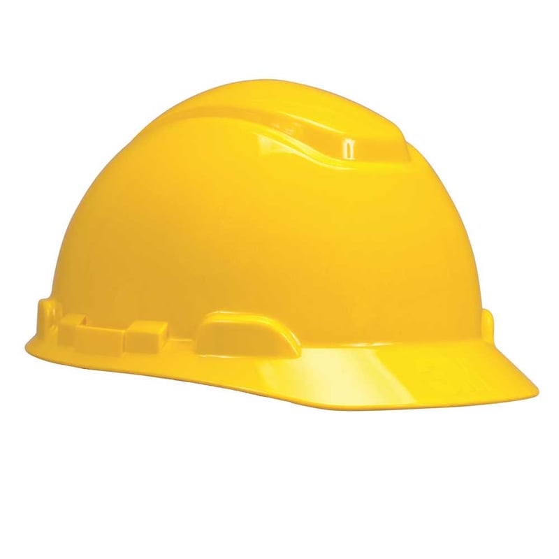 Capacete amarelo, suspensão com ajuste fácil e jugular de tecido, aba frontal, H 700