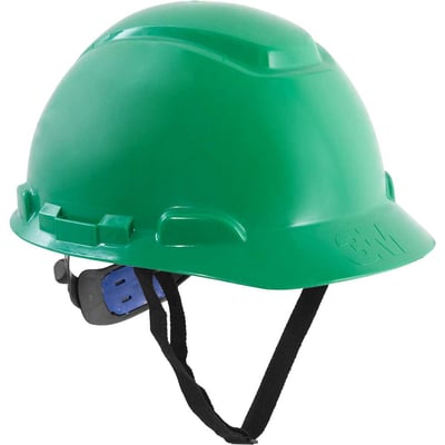 Capacete verde, suspensão com ajuste fácil e jugular, aba frontal, H 700