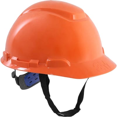 Capacete laranja, suspensão com ajuste fácil e jugular de tecido, aba frontal, H 700