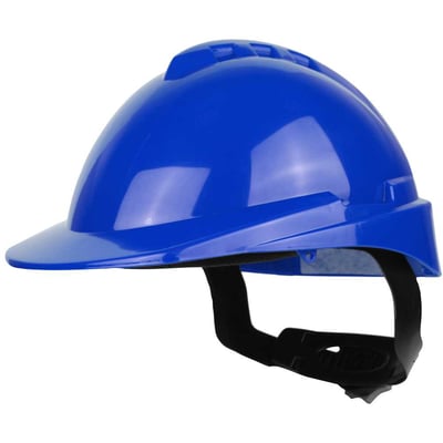 Capacete com aba frontal, azul, com catraca e jugular, Milenium, 904905