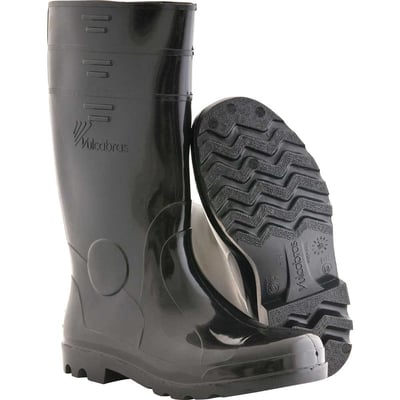 Bota de PVC preta, cano longo, com forro, 38