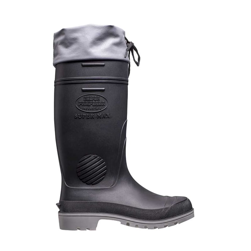Bota de PVC preta/cinza, polaina, 45/46, SUPERMAX,CLP 502 SF A CALFOR PAMPEANA