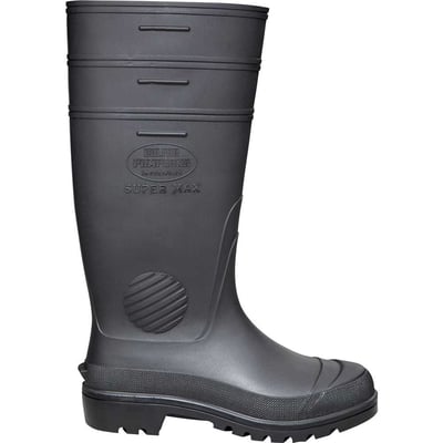 Bota de PVC preta, cano extra longo, sem forro, 44, SUPERMAX CELSF 503, C ALFOR