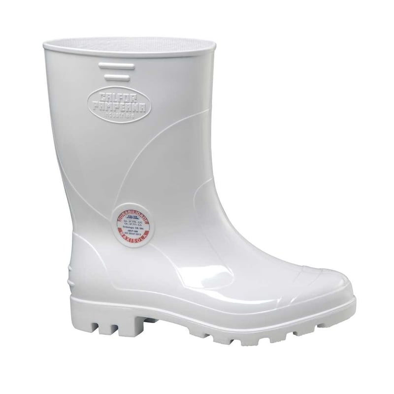 Bota de PVC branca, cano curto, com forro, 42, MAXISOLA CCBP3