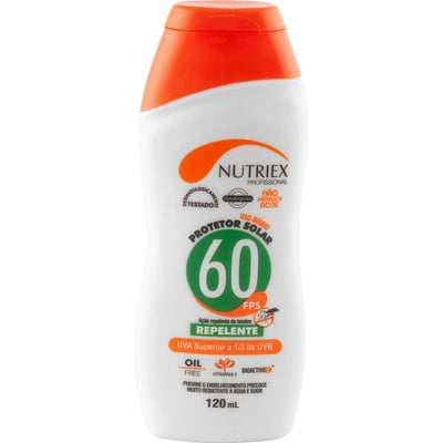 Protetor solar FPS 60, com repelente, 120 ml