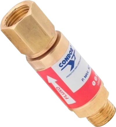 Válvula seca corta-chama para regulador, Acetileno/GLP, descartável, VCFN/RG 407789 CONDOR