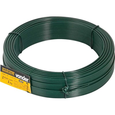 Arame revestido com PVC, verde, BWG 18, 1 kg