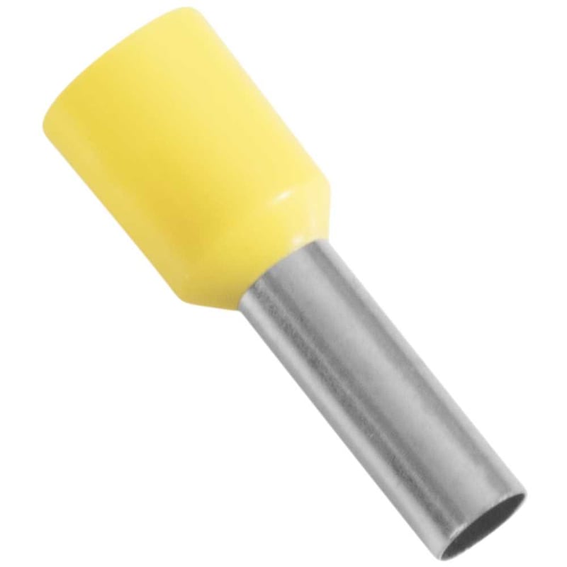 Terminal elétrico em cobre estranhado e nylon, 6 mm² x 12 mm, amarelo, 55936006
