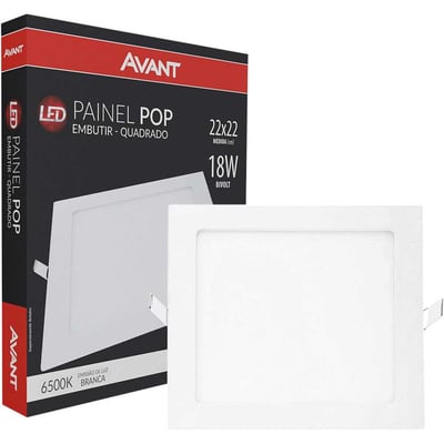 Luminária LED de embutir, 18 W, bivolt, 858101378