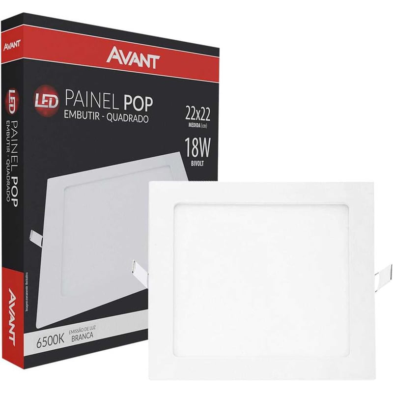 Luminária LED de embutir, 18 W, bivolt, 858101378