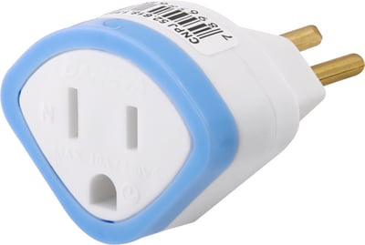 Plugue adaptador 3P redondo para 2P+T, cores sortidas, 1630